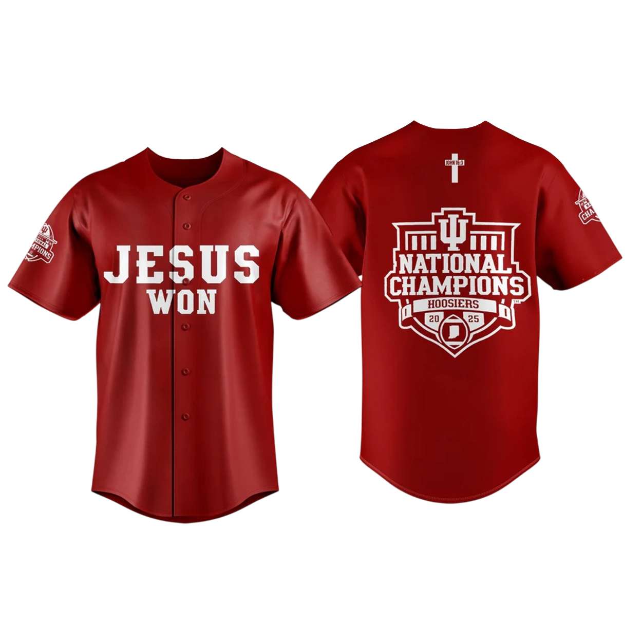 Indiana Hoosiers Jesus Won 2026 National Champions Jersey Indiana Hoosiers Jesus Won 2026 National Champions Jersey