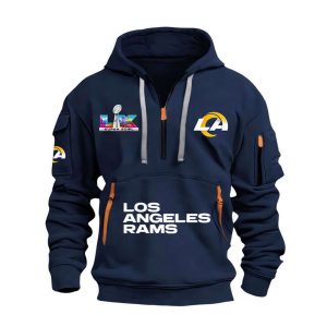 Rams SBowl 2026 Hoodie Half Zipper1