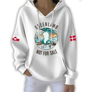 Womens Greenland Not For Sale Pit Striped Hoodie2