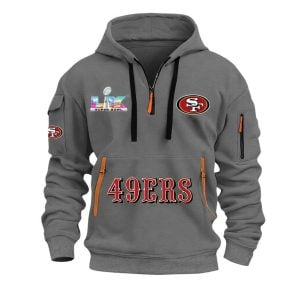 49ers SBowl 2026 Hoodie Half Zipper3