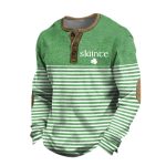 Men's St. Patrick's Day Waffle Fabric Henley Shirt