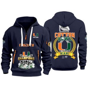 Hurricanes Cotton Bowl Champions 2026 Quarter Zip Hoodie2