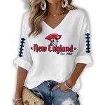New England Est 1960 Football Print Waffle Long Sleeve T-Shirt