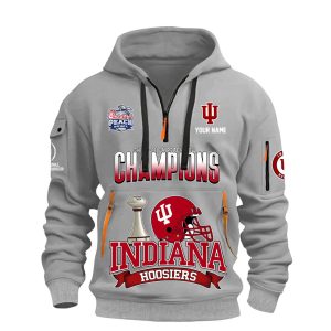 2026 Indiana Football Chick fil a Peach Bowl Champions Half Zip Hoodie3