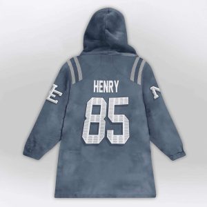 Hunter Henry Patriots SB LX Rivalries Storm Blue Blanket Hoodie2