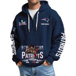Patriots 2025-26 AFC Champions Half Zip Waffle Hoodie
