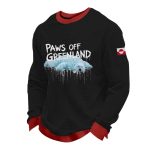 Paws Off Greenland Printed Waffle Sweatshirt