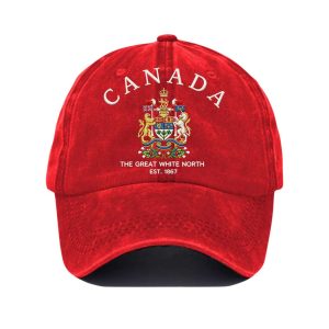 Unisex Retro Canada The Great White North Est 1867 Printed Hat1