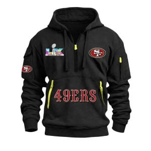 49ers SBowl 2026 Hoodie Half Zipper2