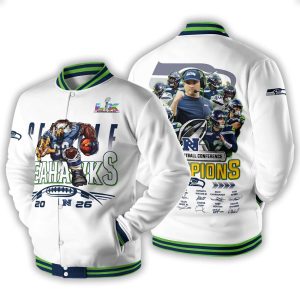 2026 Seahawks NFC Champions Baseball Jacket1