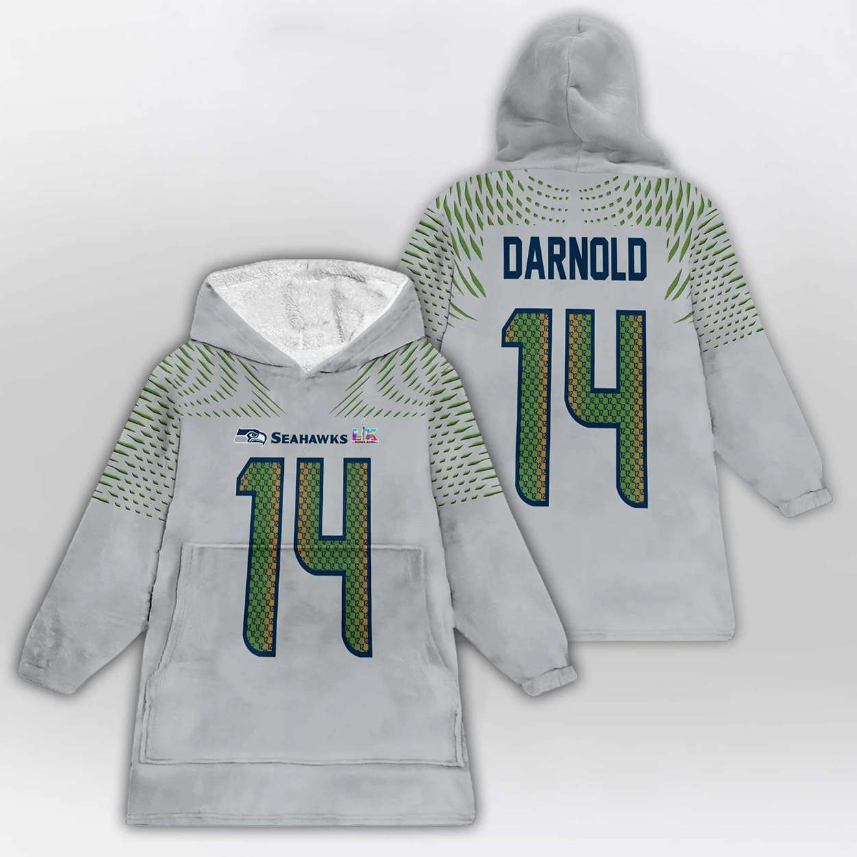 Sam Darnold 14 Seahawks SB LX Rivalries Blanket Hoodie Sam Darnold 14 Seahawks SB LX Rivalries Blanket Hoodie