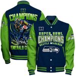 Seahawks 2025-26 NFC And Super Bowl Champions Varsity Jacket