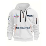 Seahawks SBowl 2026 Hoodie Half Zipper