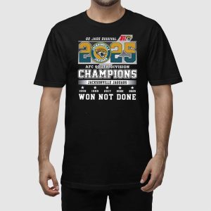 2025 Jaguars AFC South Champs GO JAGS DUUUVAL Shirt 1 2025 Jaguars AFC South Champs GO JAGS DUUUVAL Shirt 2