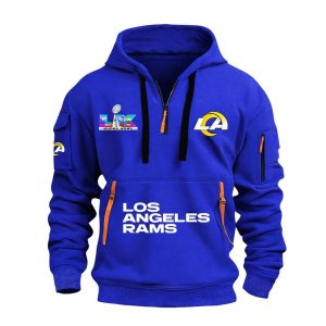Rams SBowl 2026 Hoodie Half Zipper3