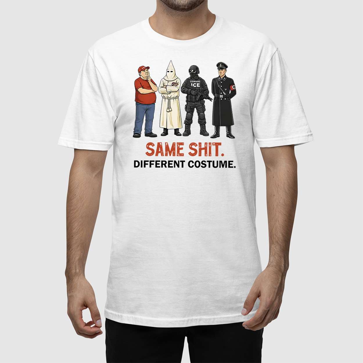 Women’s Same Shit Different Costume Print Casual T-Shirt Women’s Same Shit Different Costume Print Casual T-Shirt