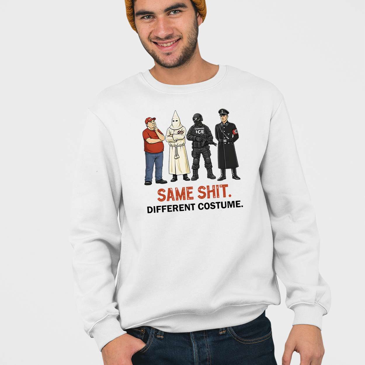 Women’s Same Shit Different Costume Print Casual T-Shirt Women’s Same Shit Different Costume Print Casual T-Shirt