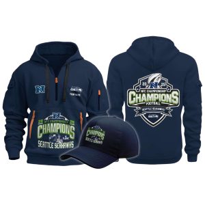 Seahawks 2025 NFC Conference Champions Quarter Zip Hoodie
