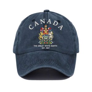 Unisex Retro Canada The Great White North Est 1867 Printed Hat