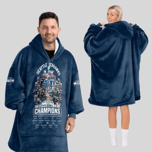 Seattle Football SB LX Champions Blanket Hoodie1