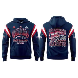 NE Patriots 2025 AFC Conference Champions Hoodie