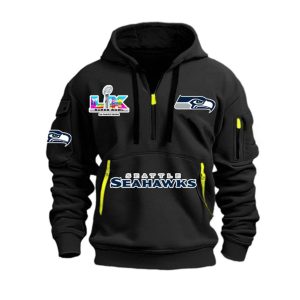 Seahawks SBowl 2026 Hoodie Half Zipper3
