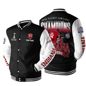 Hoosiers 2026 Peach Bowl Champions Baseball Jacket2