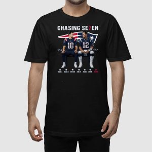 Drake Maye Tom Brady Chasing Se7en Patriots Shirt 2