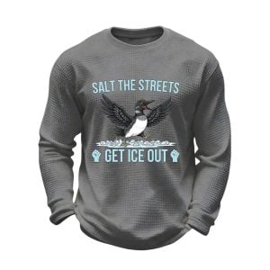 Mens Minnesota Loon Salt the Streets Get ICE Out Waffle Long Sleeve T Shirt3
