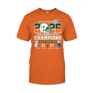 Congrats Miami Hurricanes Fiesta Bowl Champs 2026 Two Sided Shirt1