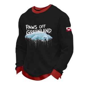 Paws Off Greenland Printed Waffle Sweatshirt
