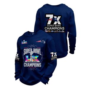 Patriots 7X Super Bowl Champions Waffle Sweatshirt1