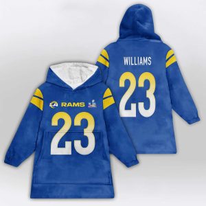 Kyren Williams 23 Rams SB LX Blanket Hoodie