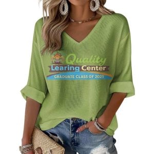 Quality Learing Center Graduate Class Of 2025 Print Waffle Long Sleeve T Shirt