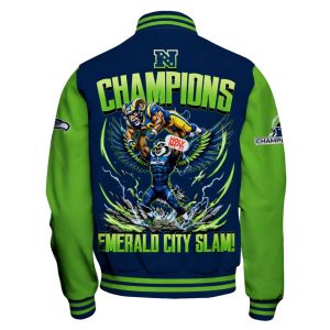 Seahawks 2025 26 NFC And Super Bowl Champions Varsity Jacket2