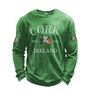 Cork Ireland Est 1185 Printed Waffle Sweatshirt