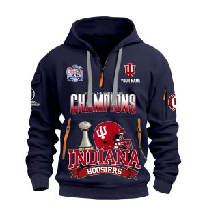2026 Indiana Football Chick fil a Peach Bowl Champions Half Zip Hoodie2