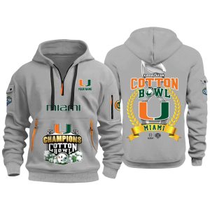 Hurricanes Cotton Bowl Champions 2026 Quarter Zip Hoodie3