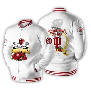 2026 Indiana Rose Bowl Champions Baseball Jacket 1 2026 Indiana Rose Bowl Champions Baseball Jacket1