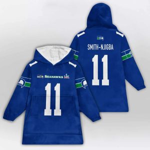 Jaxon Smith Njigba 11 Seahawks SB LX Blanket Hoodie3
