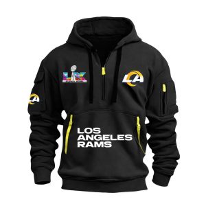 Rams SBowl 2026 Hoodie Half Zipper2