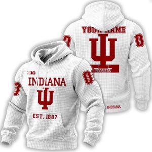 Indiana Hoosiers Big 10 Est 1887 Waffle Hoodie2