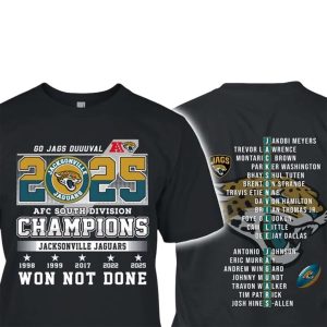 2025 Jaguars AFC South Champs GO JAGS DUUUVAL Shirt 1
