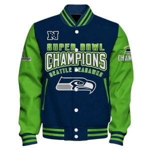 Seahawks 2025 26 NFC And Super Bowl Champions Varsity Jacket1