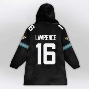 Trevor Lawrence 16 Jacksonville Football SB LX Blanket Hoodie2