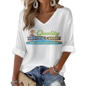 Quality Learing Center Graduate Class Of 2025 Print Waffle Long Sleeve T Shirt2