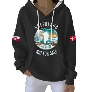 Womens Greenland Not For Sale Pit Striped Hoodie1
