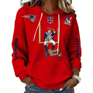2026 Patriots Bad Bunny Benito Bowl Print Waffle Hoodie1