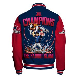 Patriots 2025 26 AFC And Super Bowl Champions Varsity Jacket 3