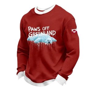 Paws Off Greenland Printed Waffle Sweatshirt2